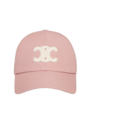 (W) Celine Triomphe Baseball Cap in Cotton Vintage Pink