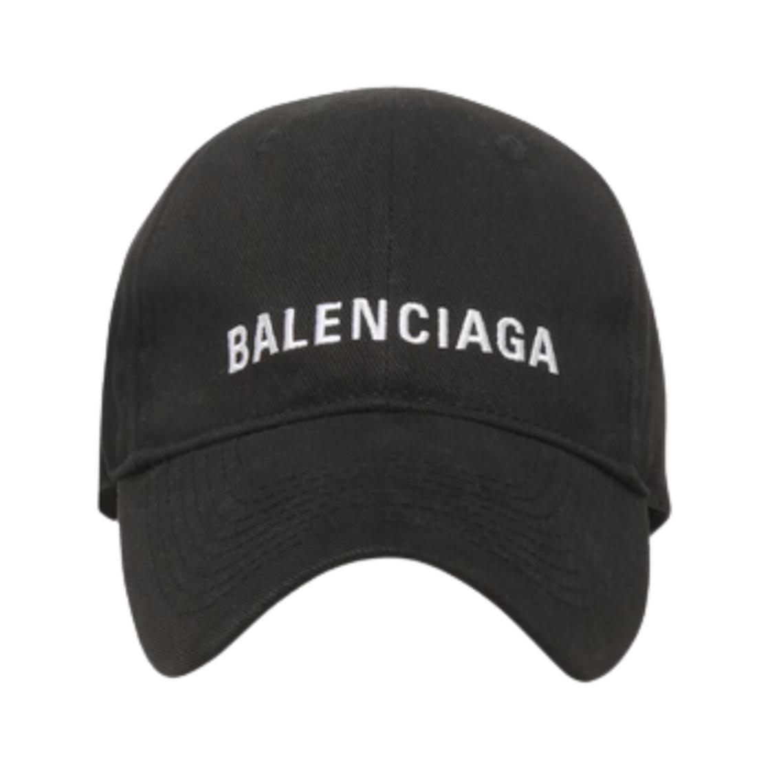 782787410B21077 Balenciaga Logo Embroidered Detail Classic Baseball Cap Black