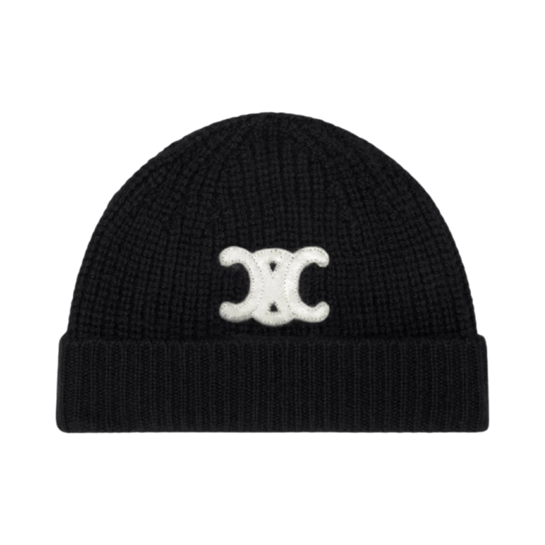 (W) 셀린느 심리스 캐시미어 트리옹프 클로시 햇 블랙((W) Celine Triomphe Cloche Hat in Seamless Cashmere Black)