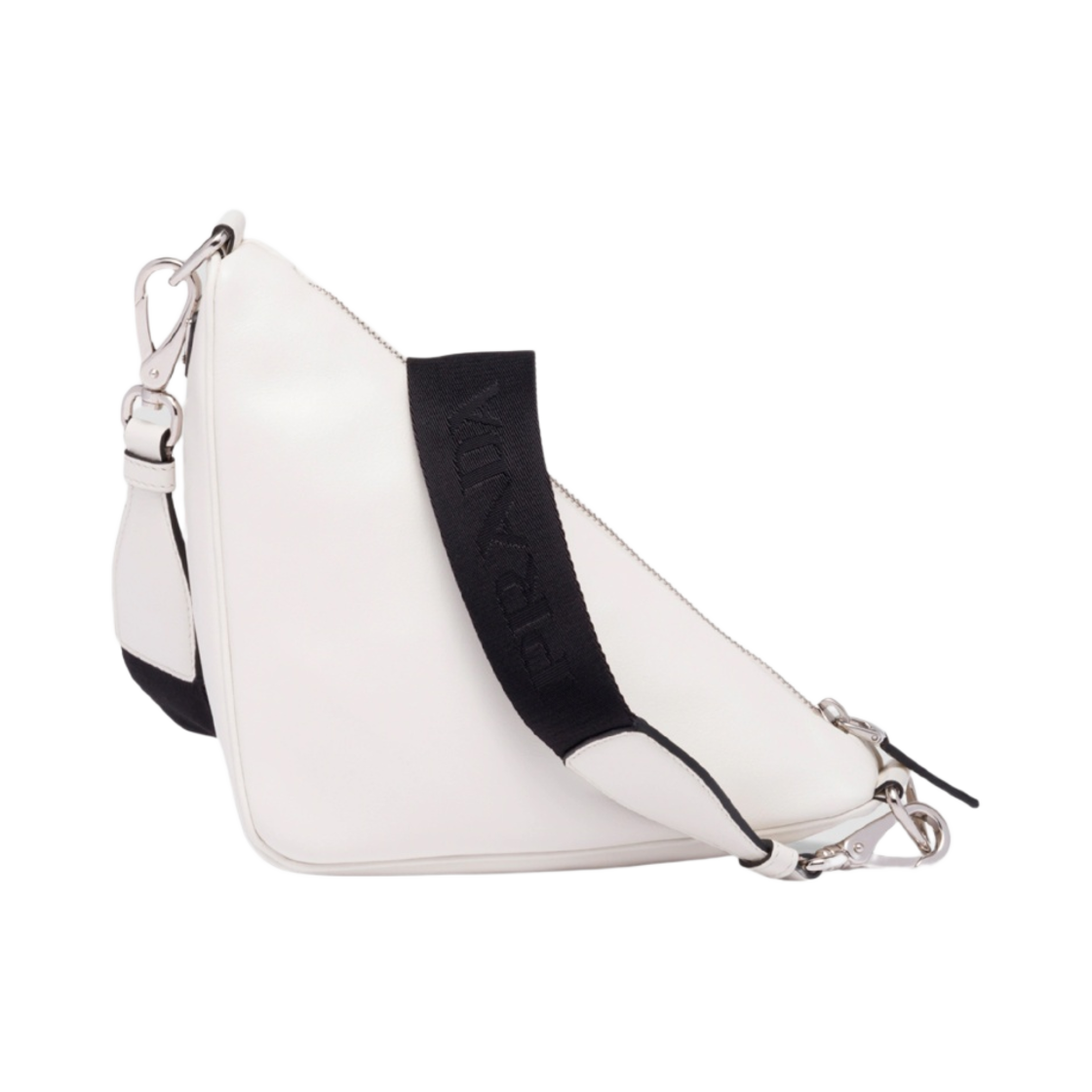 1BH190-2BYA-F0009 Prada Triangle Leather Shoulder Bag White - #2