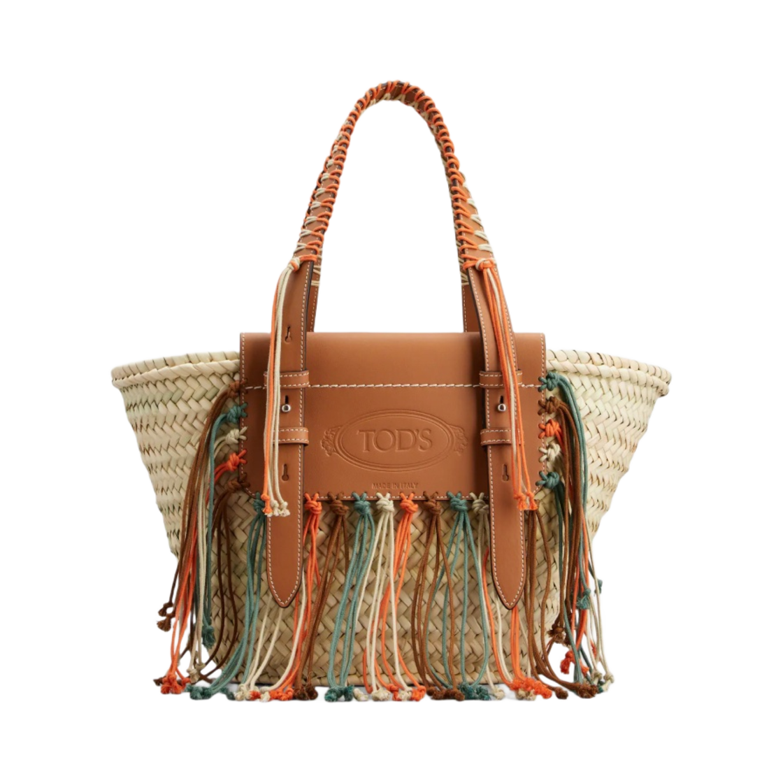 토즈 스트로우 레더 쇼핑백 미디움 베이지 브라운(Tod's Shopping Bag in Straw and Leather Medium Beige Brown) - 1