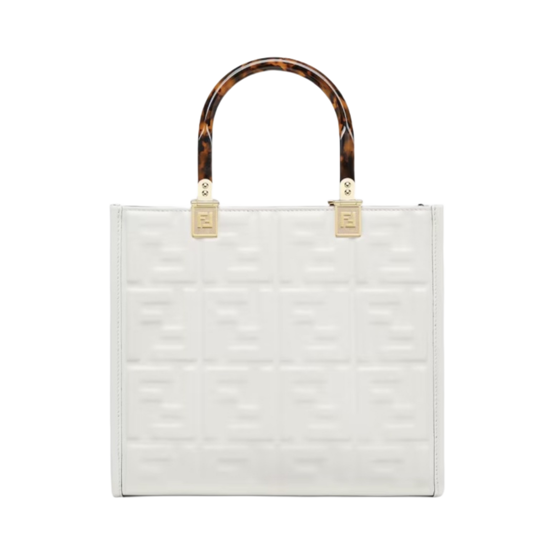 펜디 FF 모티프 선샤인 스몰 레더 쇼퍼백 화이트(Fendi FF motif Sunshine Small Leather Shopper White) - 1