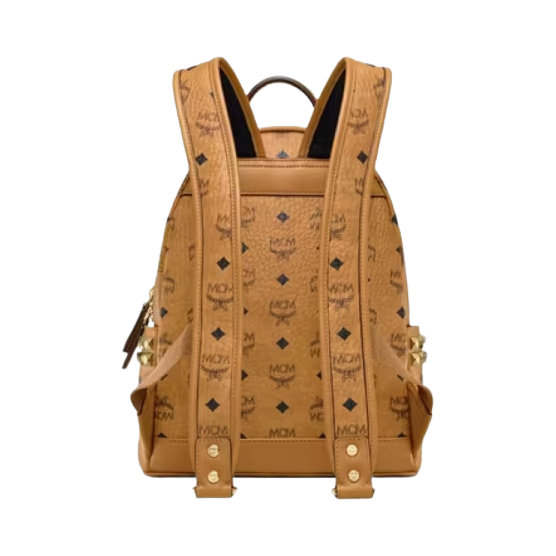 엠씨엠 스타크 피라미드 스터드 백팩 비세토스 스몰 꼬냑(MCM Stark Pyramid Studs Backpack in Visetos Small Coganac) - 2