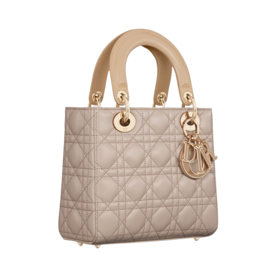 디올 스몰 레이디백 까나쥬 램스킨 투 톤 비스킷 트렌치 베이지(Dior Small Lady Bag Cannage Lambskin Two Tone Biscuit Trench Beige) - 2