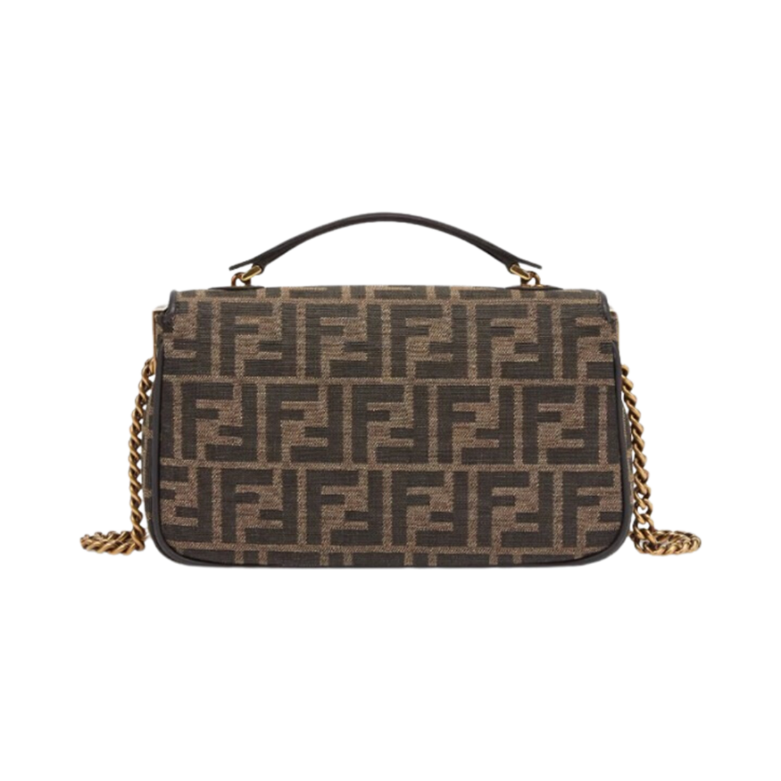 펜디 바게트 체인 미디 FF 자카드 패브릭백 브라운(Fendi Baguette Chain Midi FF Jacquard Fabric Bag Brown) - 3