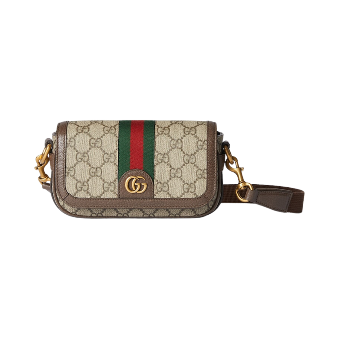구찌 오피디아 GG 슈퍼 미니 숄더백 베이지 에보니 슈프림(Gucci Ophidia GG Super Mini Shoulder Bag Beige Ebony Supreme) - 1