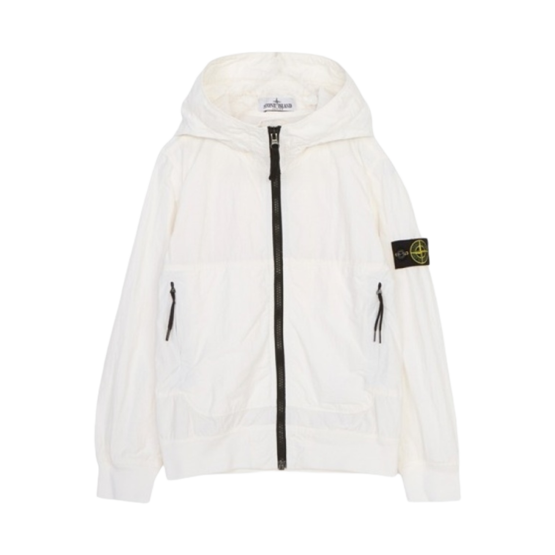 (키즈) 스톤 아일랜드 40530 나일론 코튼 캔버스 후드 블루종 화이트 - 23SS((Kids) Stone Island 40530 Nylon Cotton Canvas Hooded Blouson White - 23SS) - 1