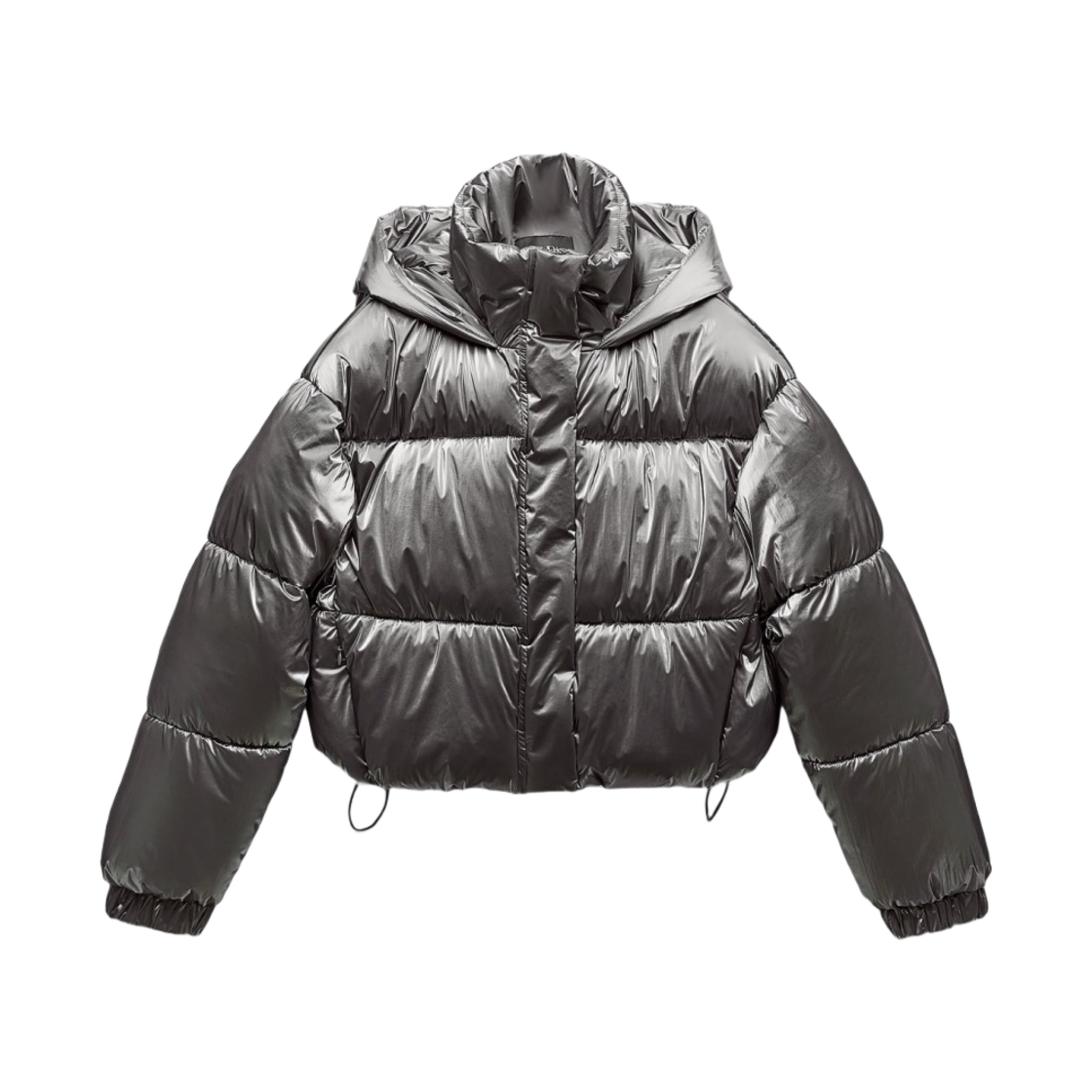 (W) 자라 크롭 윈드 프로텍션 점퍼 실버