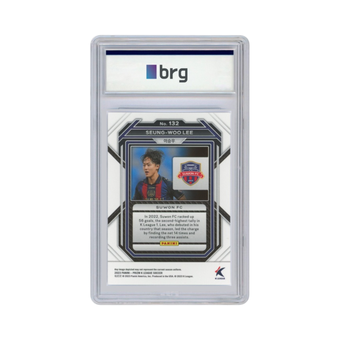 파니니 프리즘 K 리그 K 리그 1 #132 수원 FC 이승우 베이스 축구 카드 2023(Panini Prizm K League K League 1 #132 Suwon FC Lee Seung Woo Base Soccer Card 2023) - 2
