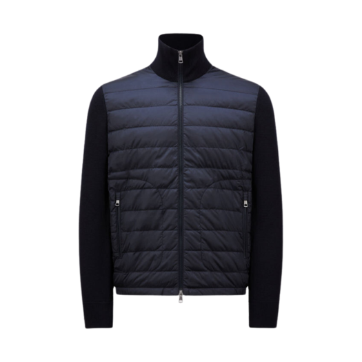 Moncler Padded Wool Cardigan Navy Blue - 24FW
