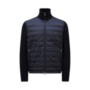 Moncler Padded Wool Cardigan Navy Blue - 24FW