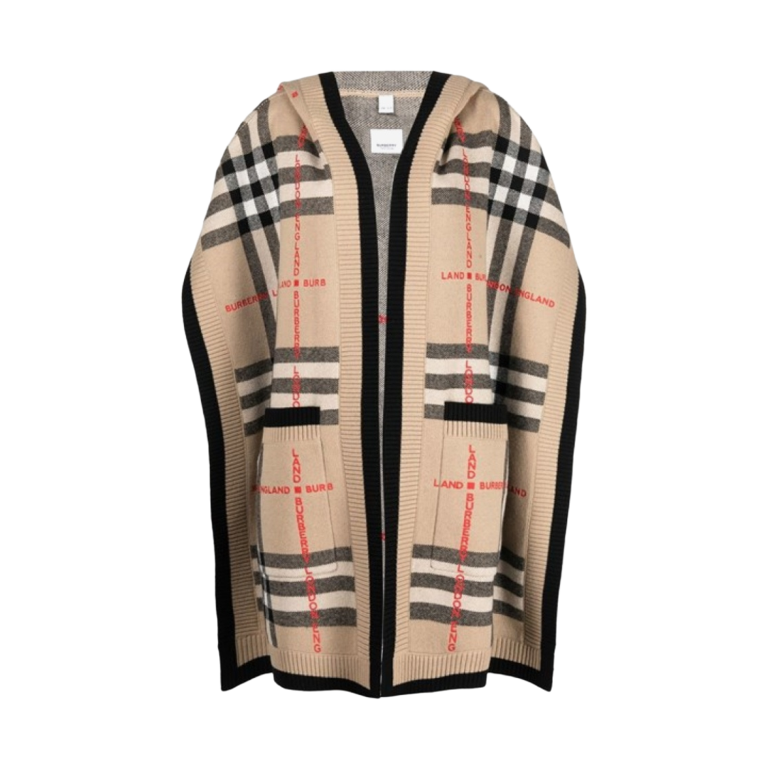 (W) 버버리 텍스트 3C 체크 카를라 케이프 아카이브 베이지((W) Burberry Text 3C Check Carla Cape Archive Beige) - 1