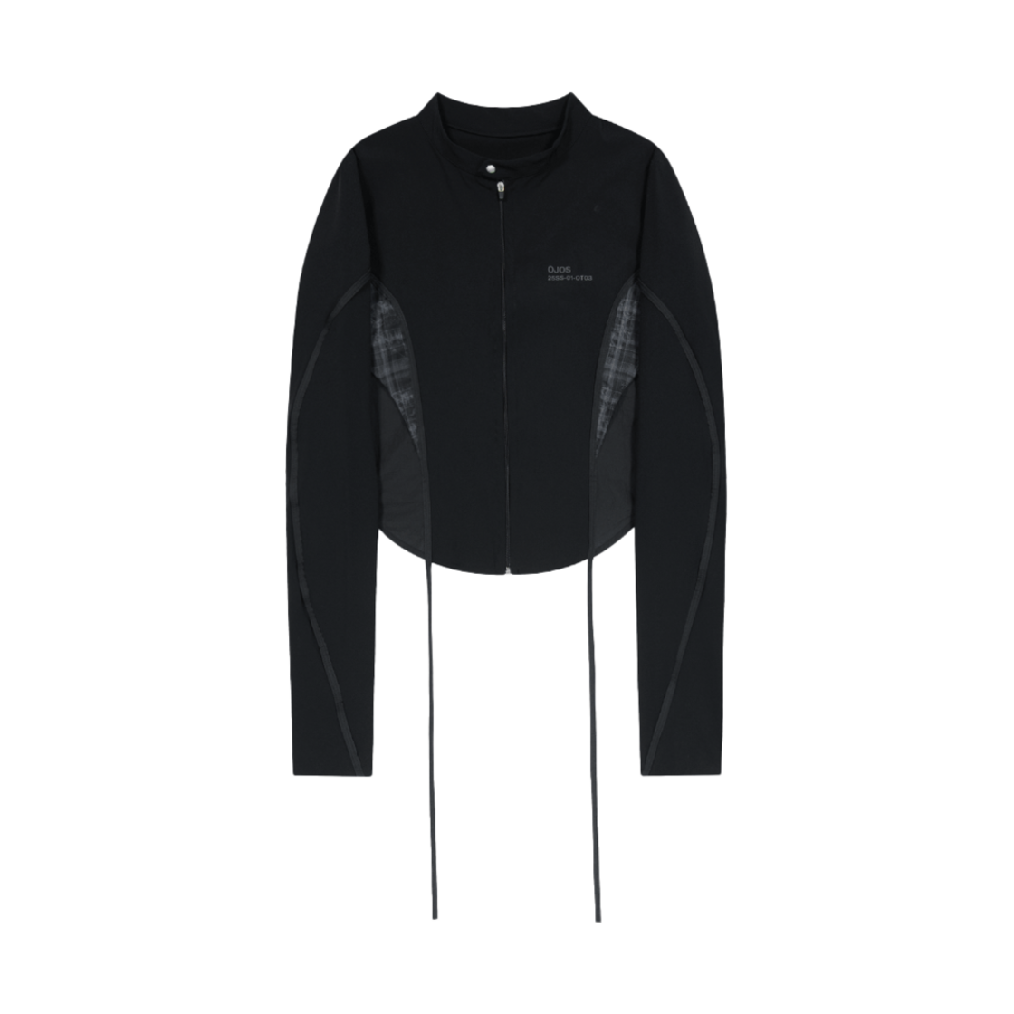 오호스 스트랩 트리밍 패턴 자켓 블랙(OJOS Strap Trimming Pattern Jacket Black)