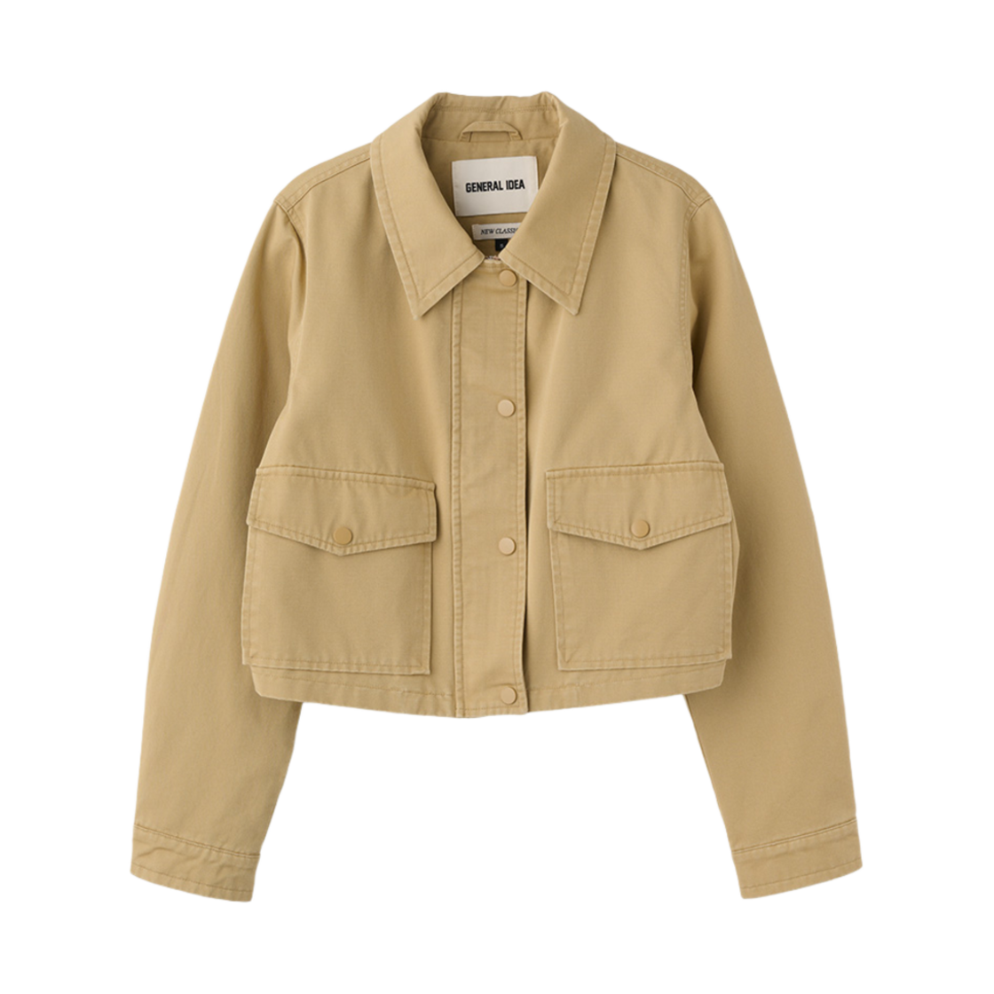 제너럴아이디어 우먼 숏 집업 코튼 자켓 베이지(General Idea woman short zip-up cotton jacket beige)