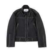 Haleine 3D Distressed Faux Leahter Jacket Black (VJ301)