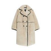 (W) Arket Faux Fur Coat Beige