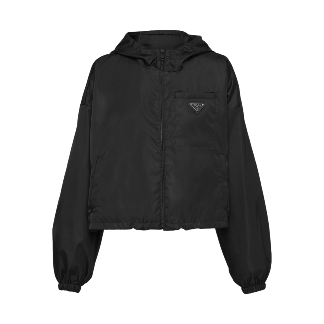 (W) 프라다 리나일론 크롭 자켓 블랙((W) Prada Re-Nylon Cropped Jacket Black)