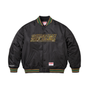 Supreme Mitchell & Ness Camo Logo Varsity Jacket Black - 25SS
