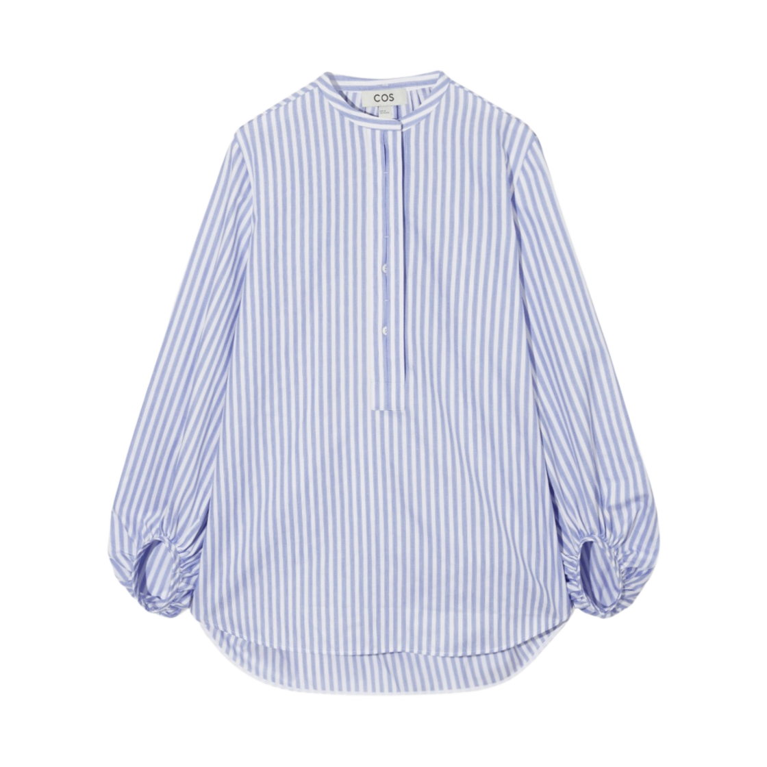 (W) 코스 볼류미너스 코튼 블라우스 셔츠 블루 스트라이프((W) COS Voluminous Cotton Blouse Shirt Blue Stripe) - 1