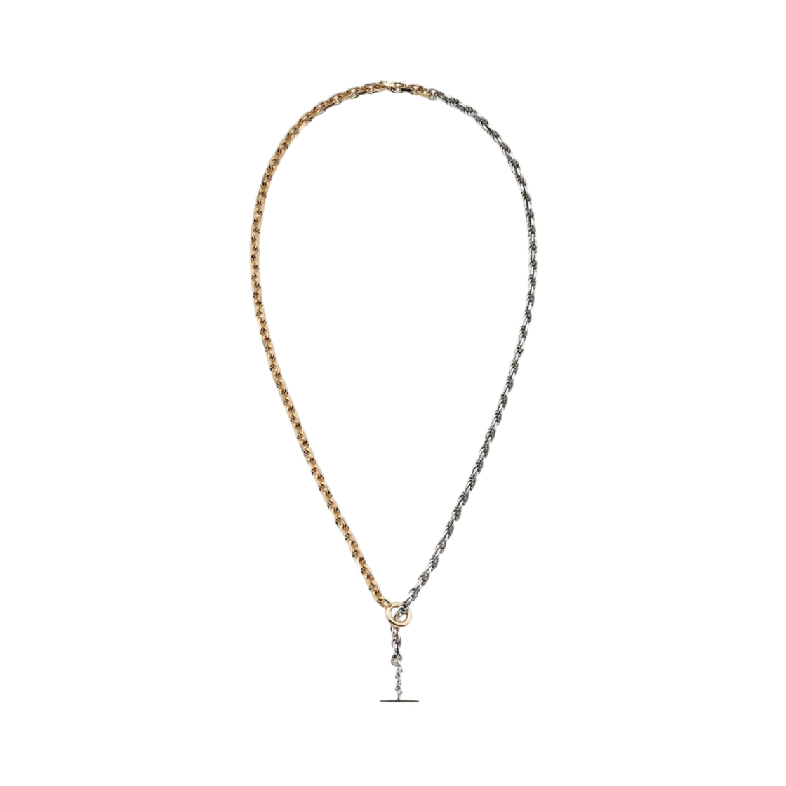 보테가 베네타 체인 네클리스 실버 옐로우 골드(Bottega Veneta Chains Necklace Silver Yellow Gold) - 1