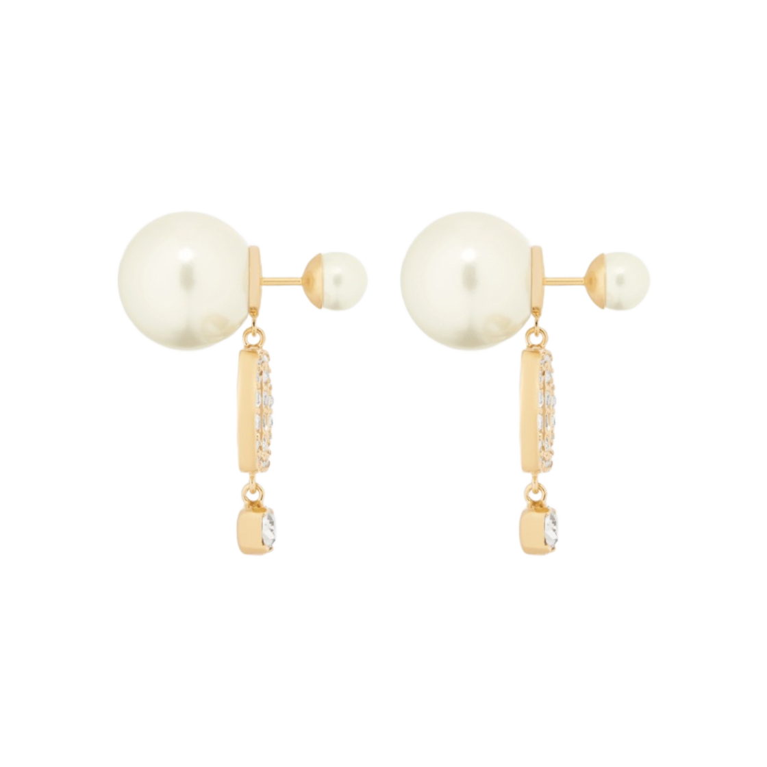 (W) 디올 트리발 이어링 골드 피니쉬 메탈 실버톤 크리스탈((W) Dior Tribales Earrings Gold-Finish Metal and Silver-Tone Crystals) - 2