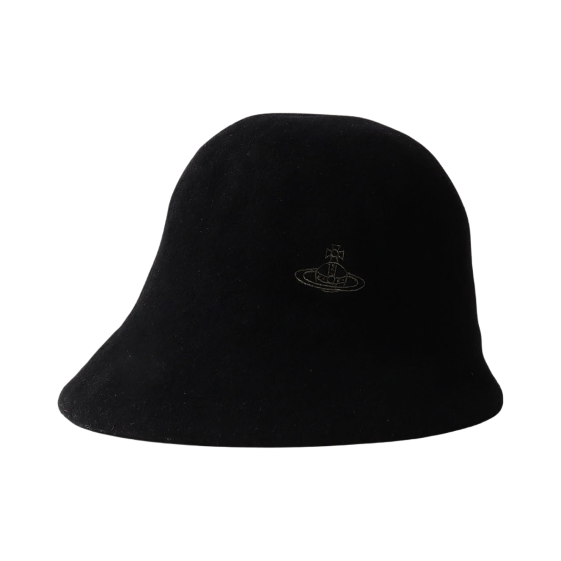 (W) 비비안 웨스트우드 라인 오브 자수 바스크 크로쉐 버킷햇 블랙((W) Vivienne Westwood Line Orb Embroidery Basque Crochet Bucket Hat Black)