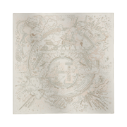 (W) Hermes Please Hold The Line Scarf 90 Blanc Rose Nacre Vert De Gris