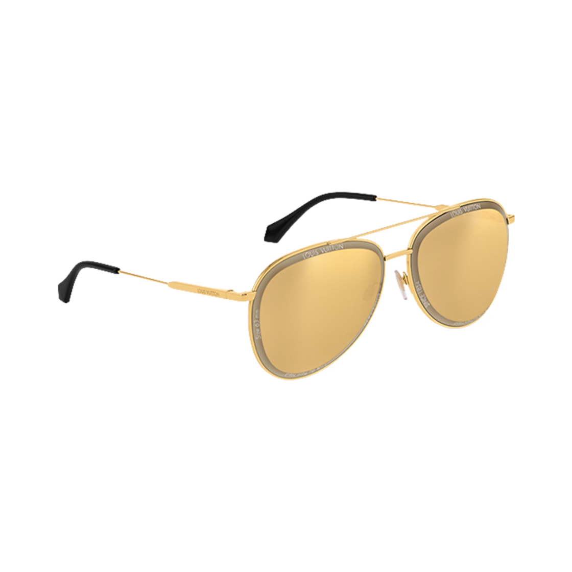 Z2607U Louis Vuitton LV Super Vision Metal Pilot Sunglasses Gold