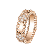 Van Cleef & Arpels Perlee Sweet Clovers Ring 18K Pink Gold Diamond