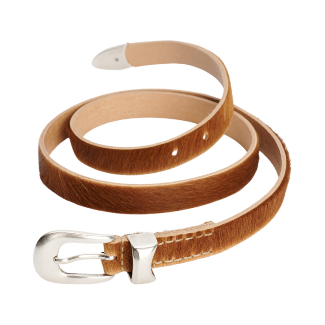 아워레가시 2cm 하이드 벨트 내츄럴 헤어(Our Legacy 2cm Belt on Hide Natural Hair)