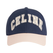 Celine College Baseball Cap in Cotton Navy Cream