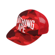 BAPE Color Camo NYC Logo Mesh Cap Red
