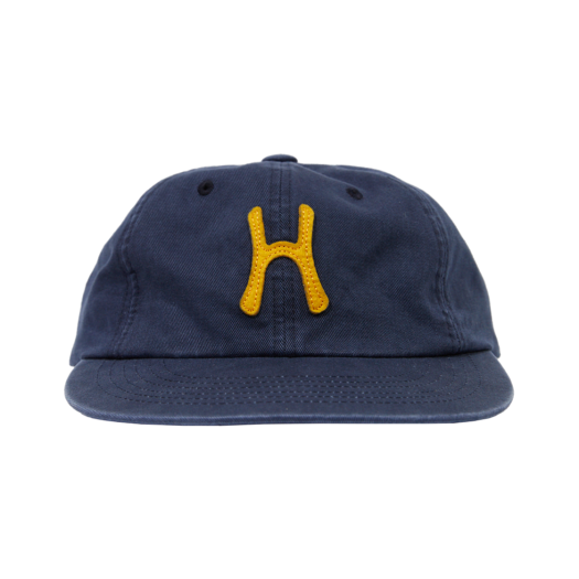 HS51CA001NV Hello Sunrise H Logo Cotton Relaxed Fit 6Panel Cap Navy