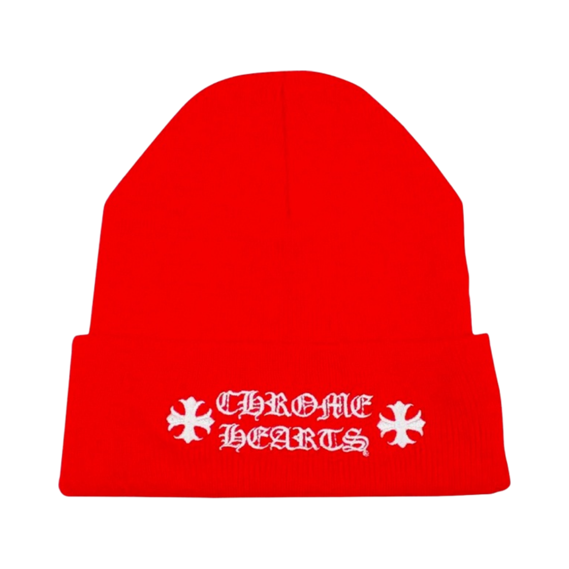 - Chrome Hearts Logo Beanie Red
