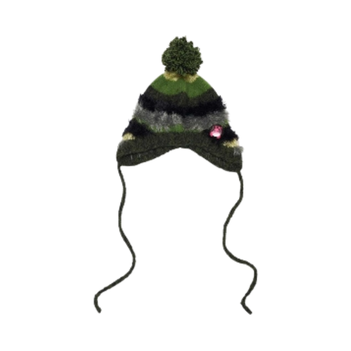 01243QH02 (W) Hysteric Glamour Shaggy Border Knit Cap Green