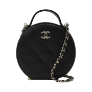 Chanel Small Vanity With Chain Grained Calfskin & Gold Black