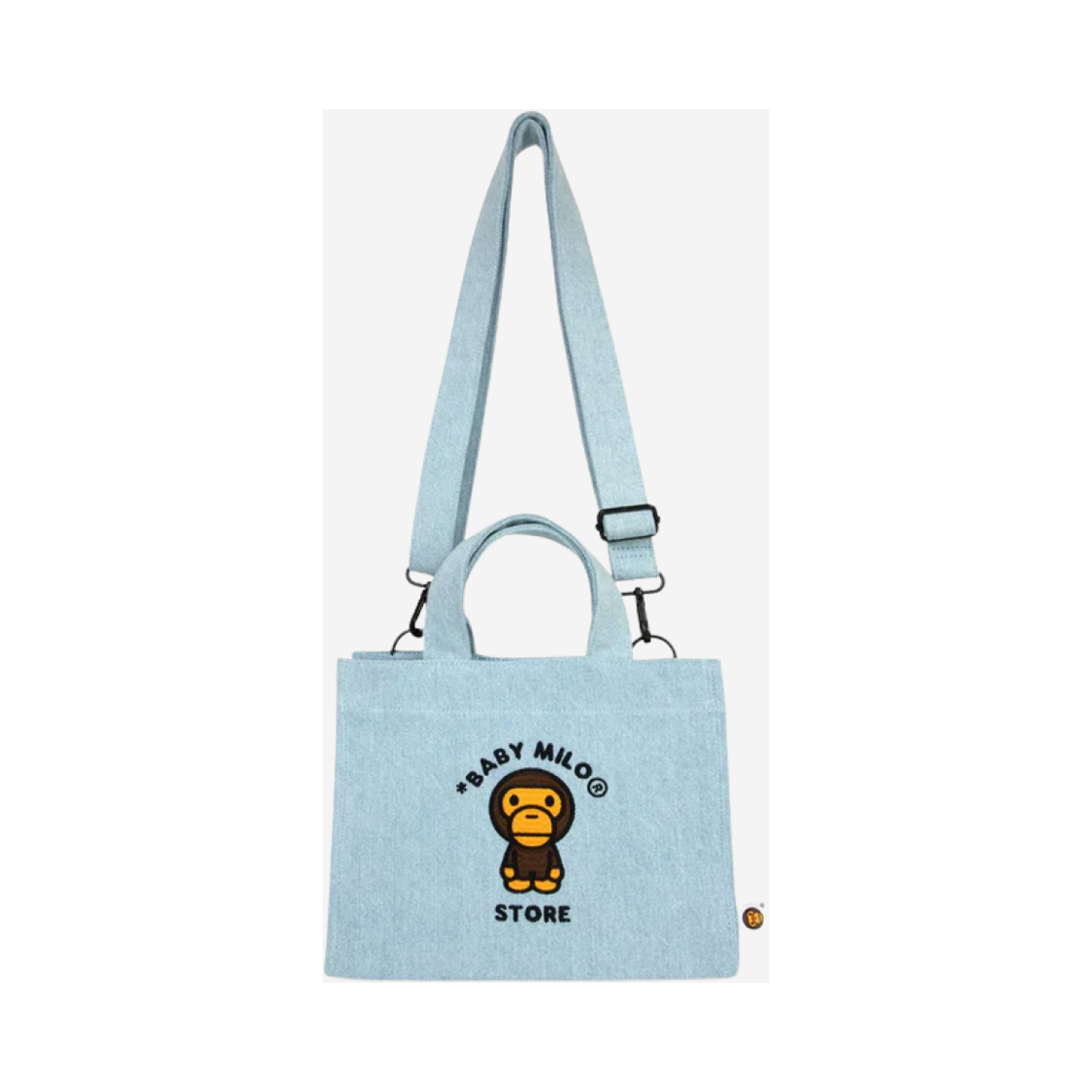 - BAPE Baby Milo Denim Small Tote Bag Light Indigo