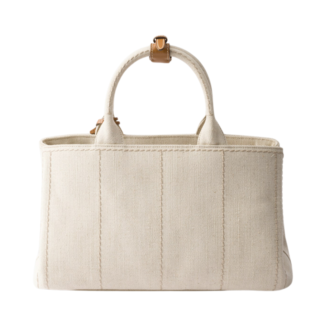프라다 라지 리넨 블렌드 핸드백 내츄럴(Prada Large Linen Blend Handbag Natural) - 2