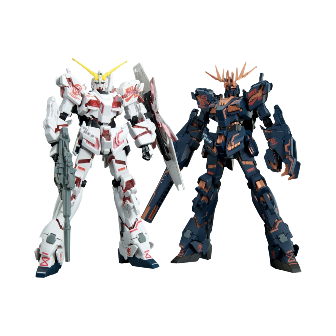반다이 x 나이키 SB HG 유니콘 건담 & HG 유니콘 건담 2호기 밴시 세트 (디스트로이 모드)(Bandai x Nike SB HG Unicorn Gundam & HG Unicorn 02 Banshee Set (Destroy Mode))