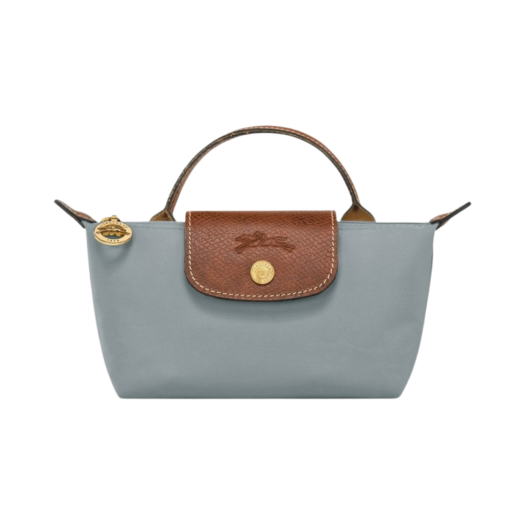 Longchamp Le Pliage Original Handle Pouch Steel