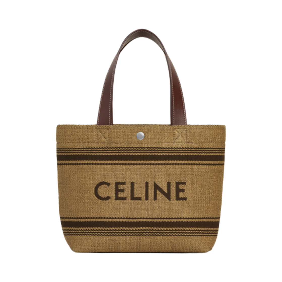 셀린느 라피아 이펙트 카프스킨 텍스타일 미니 카바스 내츄럴 체스트넛(Celine Mini Cabas in Textile with Raffia Effect and Calfskin Natural Chestnut) - 1