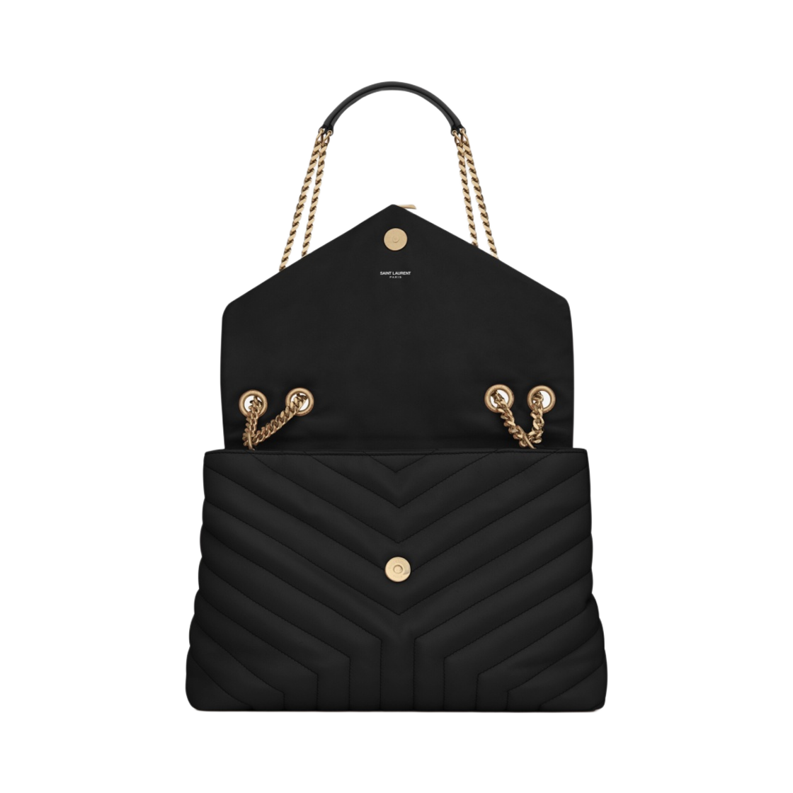 생로랑 마틀라세 Y 레더 브론즈 모노그램 루루 미디움백 블랙(Saint Laurent Bronze Monogram Loulou Medium Bag in Matelasse Y Leather Black) - 3