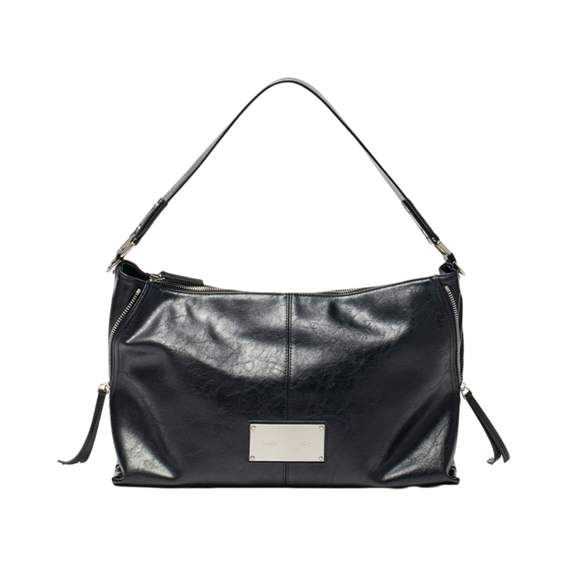 마뗑킴 사이드 지퍼 숄더백 블랙(Matin Kim Side Zipper Shoulder Bag in Black)