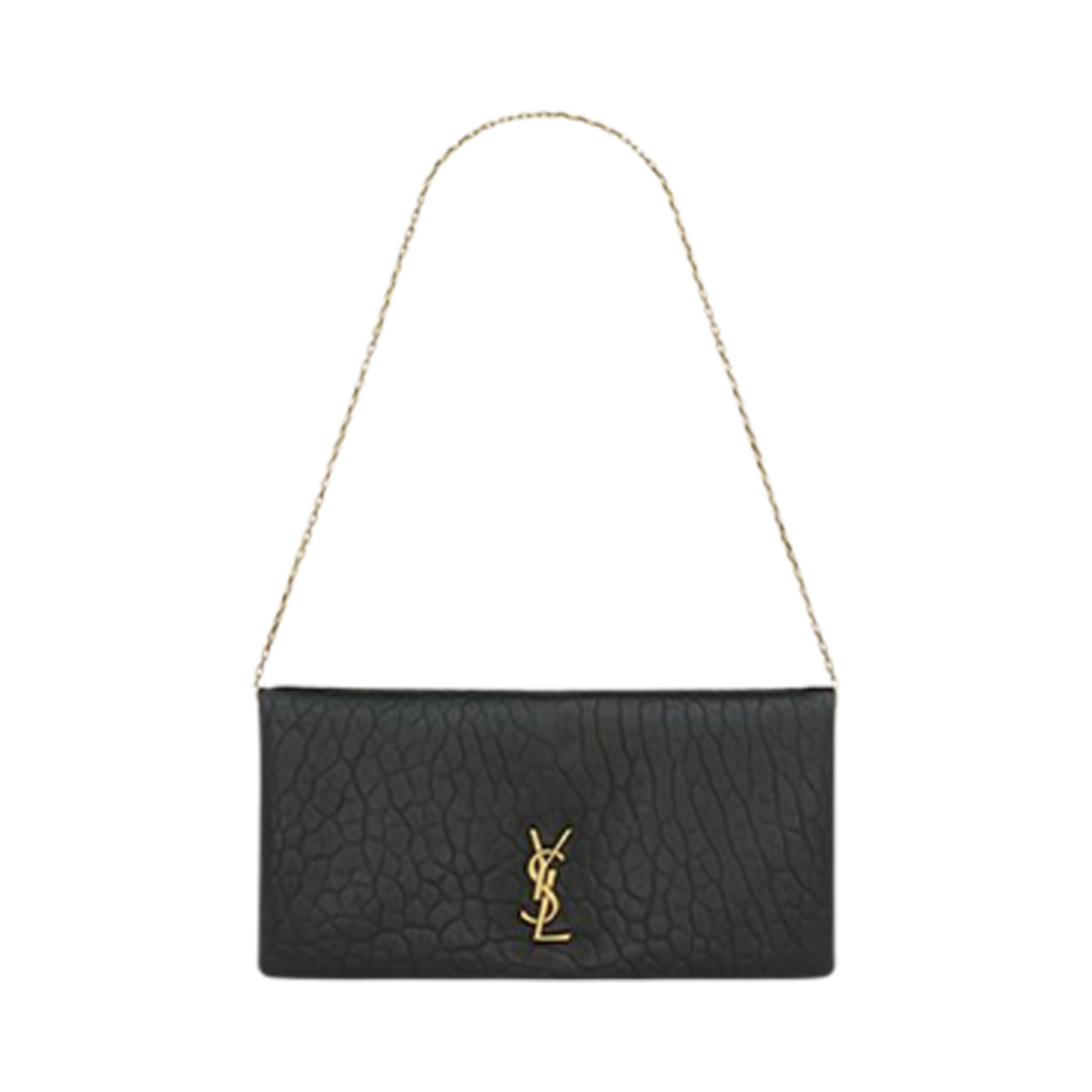 801712-AACYT-1000 Saint Laurent Calypso Mini Bag in Grained Lambskin Black