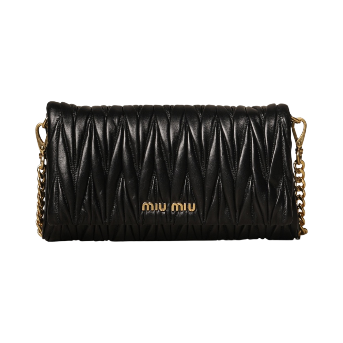 미우 미우 마테라쎄 나파 가죽 숄더백 블랙(Miu Miu Matelasse Nappa Leather Shoulder Bag Black) - 1
