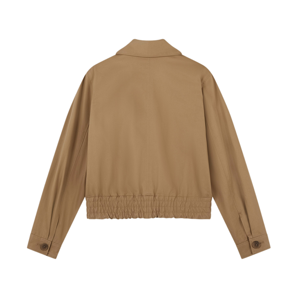 (W) 메종 키츠네 어반 블루종 코튼 개버딘 볼드 폭스 헤드 패치 베이지((W) Maison Kitsune Urban Blouson In Cotton Gabardine With Bold Fox Head Patch Beige) - 2