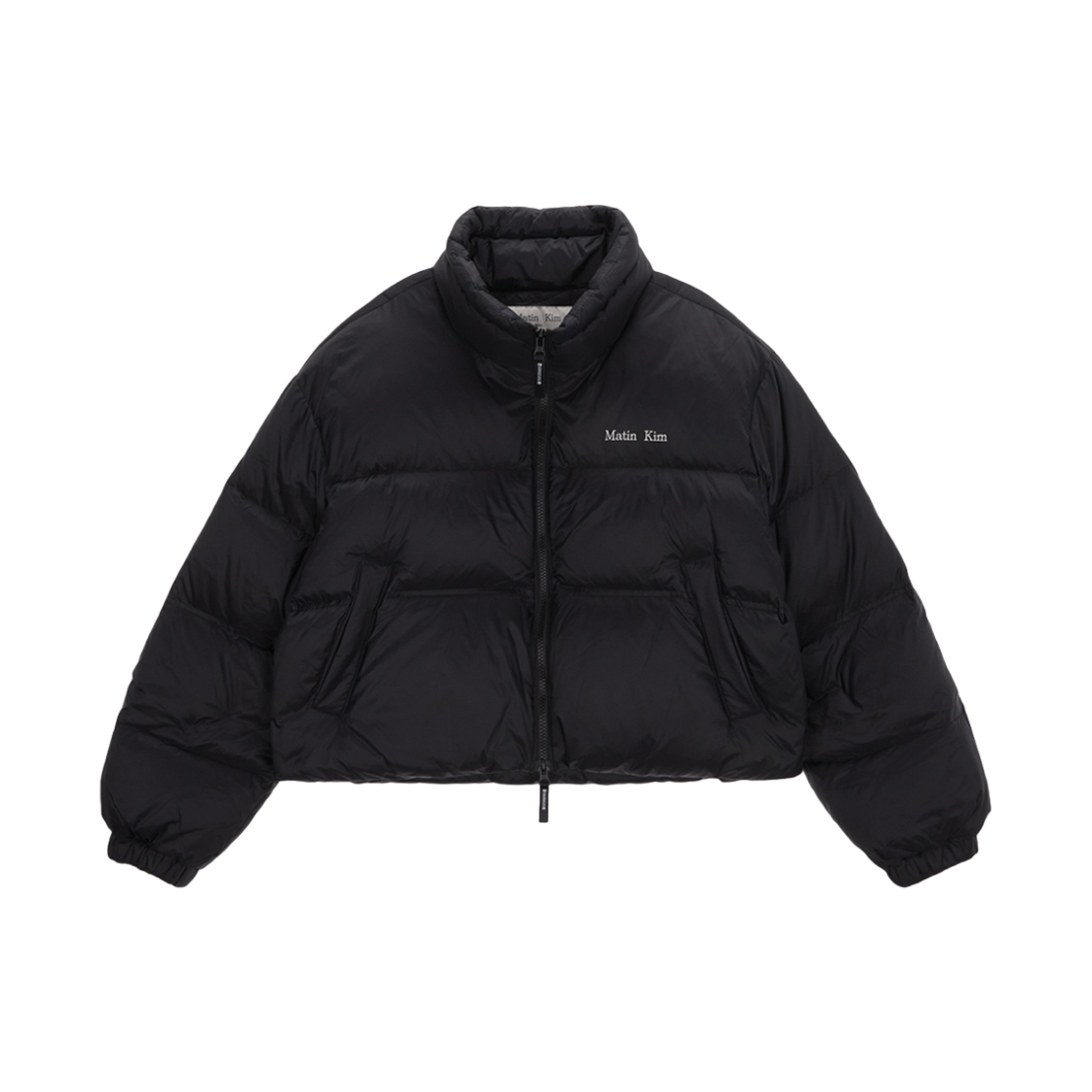 (W) 마뗑킴 하이 넥 클래식 크롭 퍼퍼 다운 점퍼 블랙((W) Matin Kim High Neck Classic Crop Puffer Down Jumper Black)