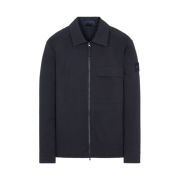 Stone Island 115F2 Ghost Piece Gabardine Doppio Overshirt Navy Blue - 23FW