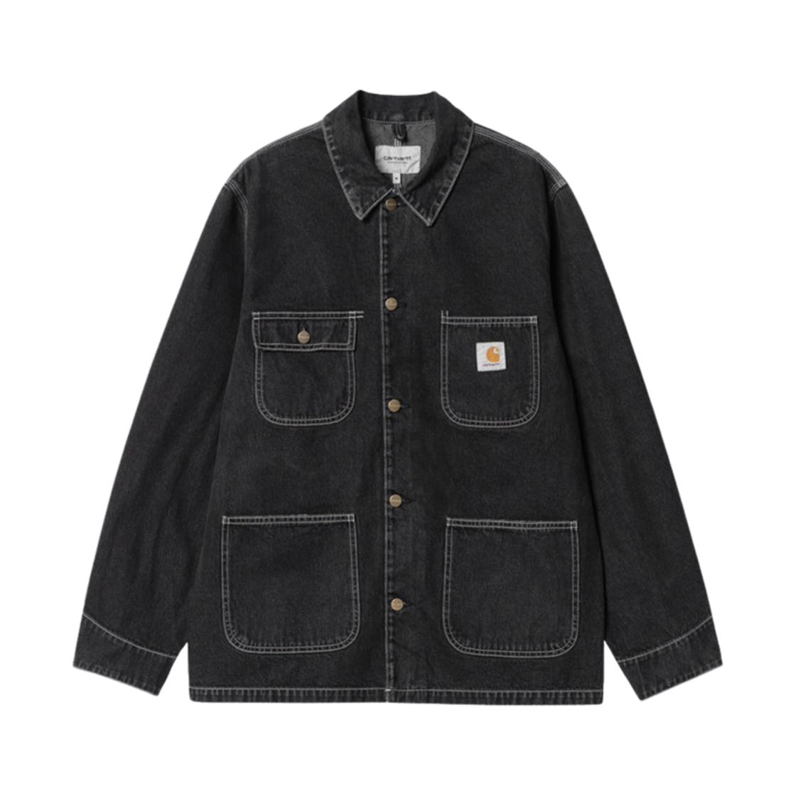 칼하트 WIP OG 초어 코트 블랙 스톤 워시드 - 스프링