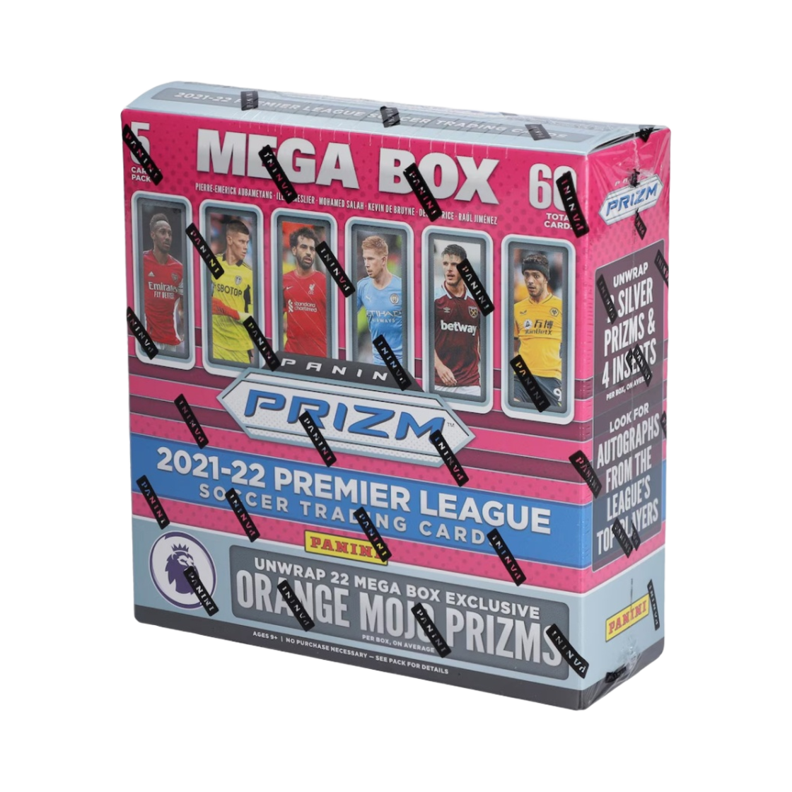 파니니 프리즘 2021/22 프리미어 리그 축구 메가 박스 (12팩) - 파나틱스 한정(Panini Prizm 2021/22 Premier League Soccer Mega Box (Pack of 12) - Fanatics Exclusive)
